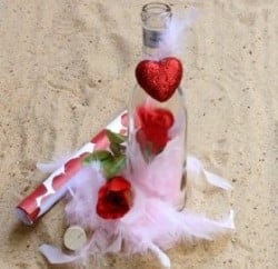 message bouteille cadeau saint valentin
